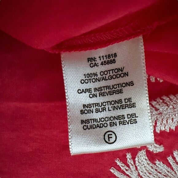 Michael Kors ~ bright Barbie pink with white embroidery ~ tunic ~ size Small - Picture 8 of 13